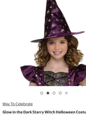 Celebrate It Purple and Gold Star Witch Hat & Dress Costume